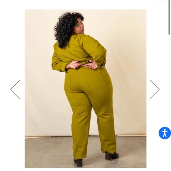 Big Bud Press Everyday Utility Jumpsuit Cotton Olive Green Small EUC - Picture 12 of 13